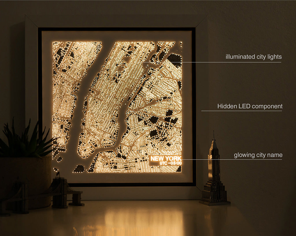 NITELANDING New York Map - Lighting Decoration Art - ZERO DEGREE
