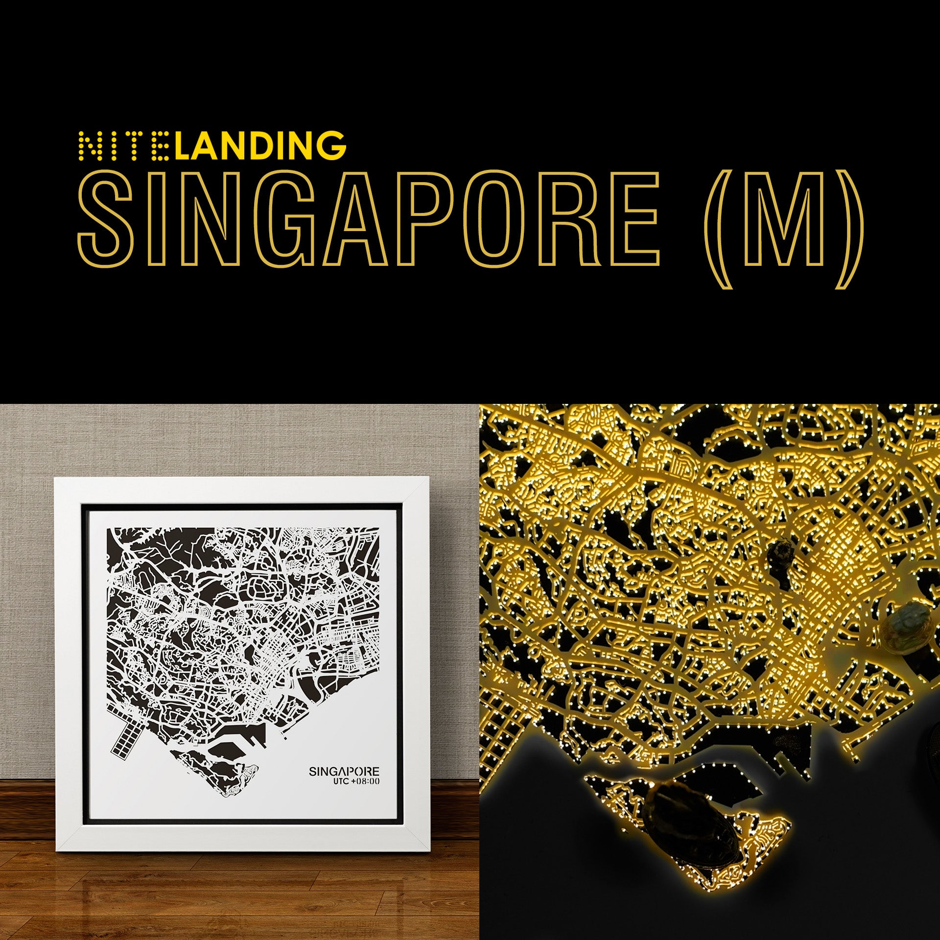 NITELANDING Singapore Map - Lighting Decoration Art - ZERO DEGREE