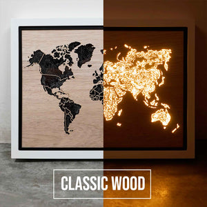 WORLD LIGHT (Classic) - World Map Lighting Decoration Art - ZERO DEGREE
