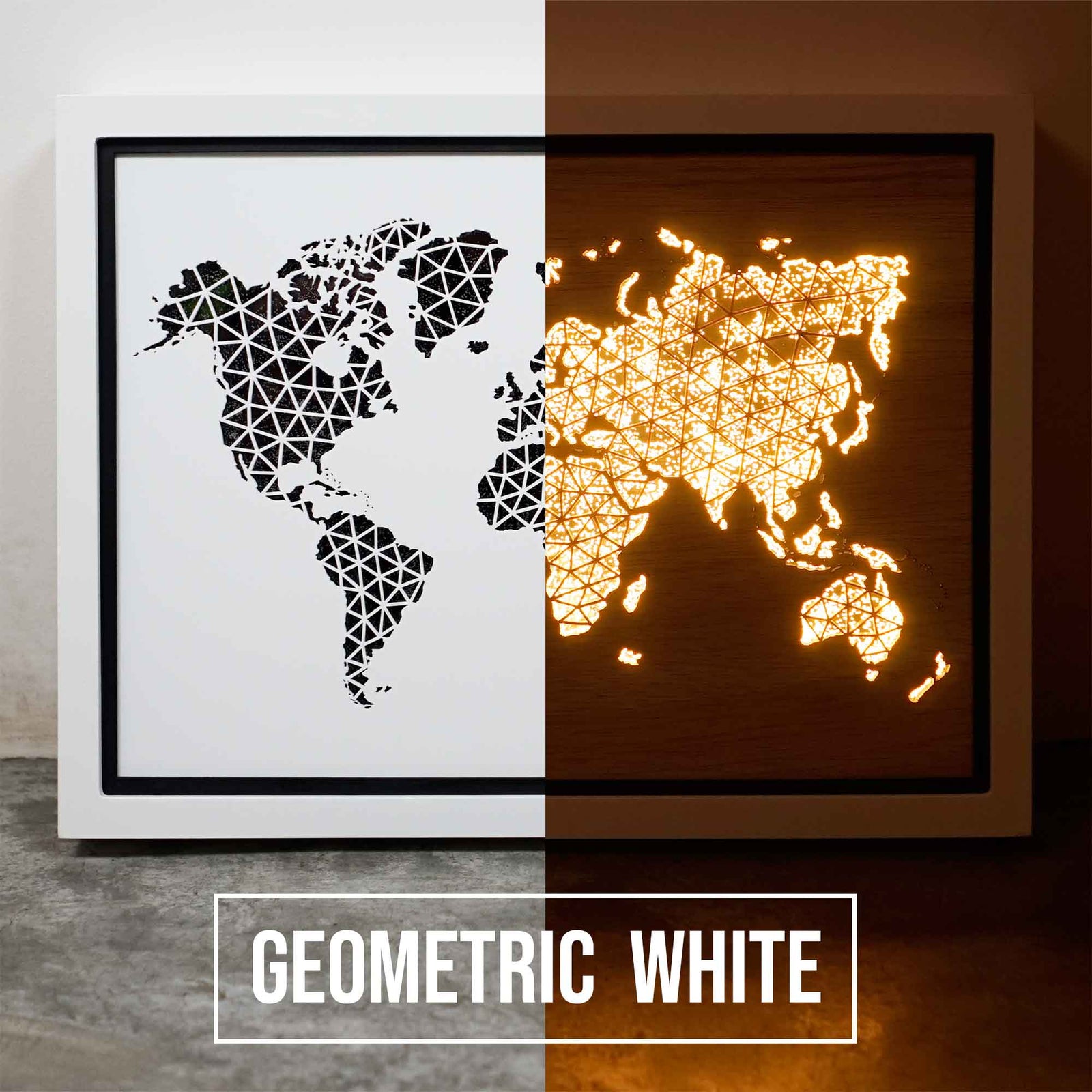 WORLD LIGHT (Geometric) - World Map Lighting Decoration Art - ZERO DEGREE