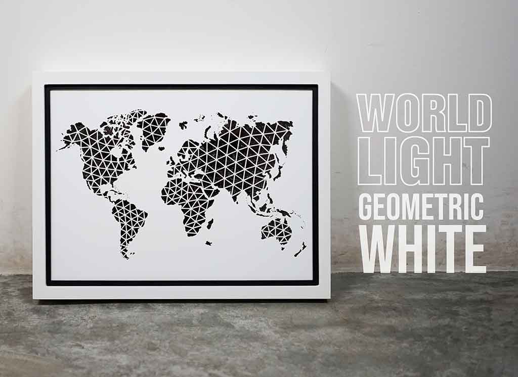 WORLD LIGHT (Geometric) - World Map Lighting Decoration Art - ZERO DEGREE